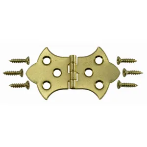 1-5/16 x 2-1/4" Brass Plated Steel Ornamental Hinges (2 pcs.)