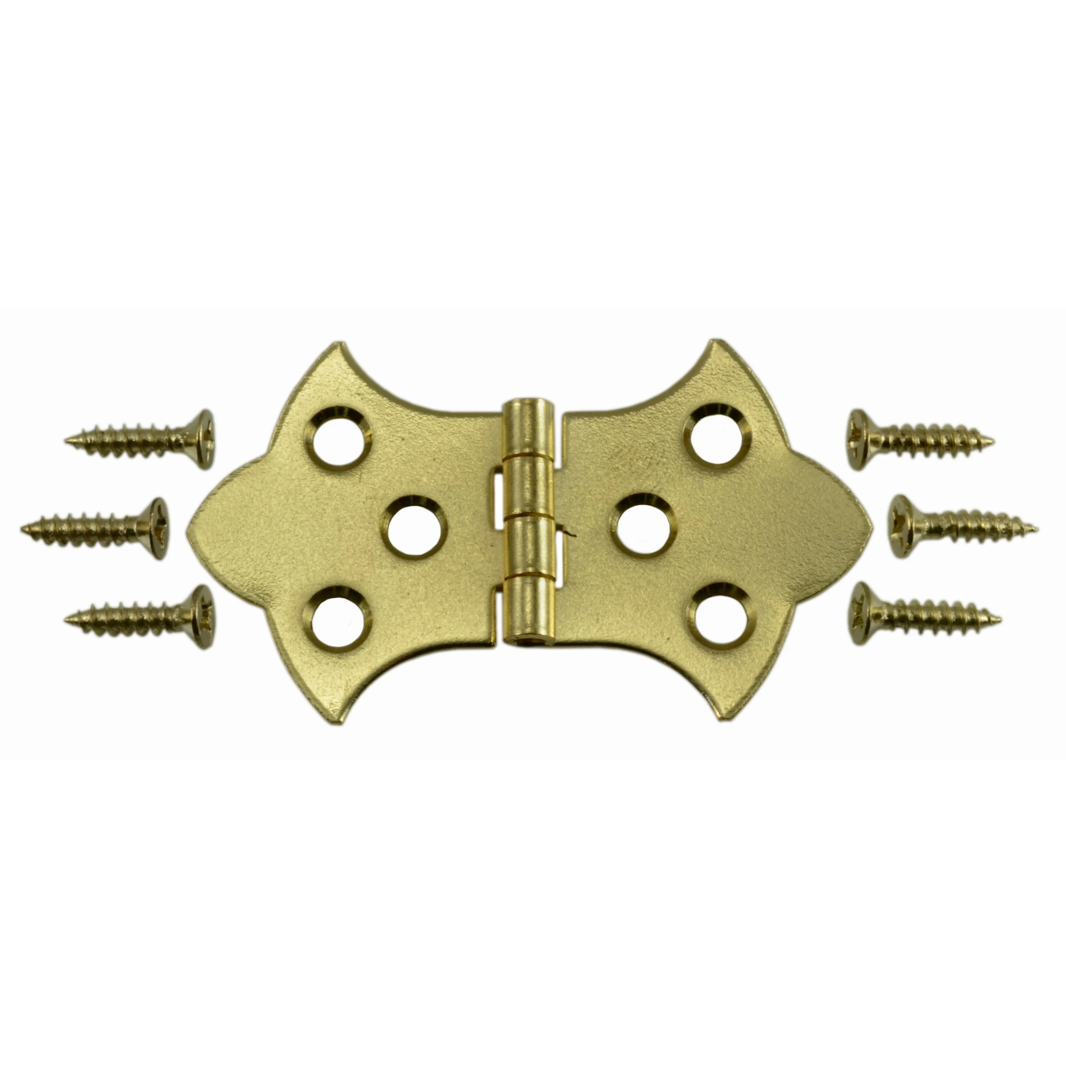 1-5/16 x 2-1/4" Brass Plated Steel Ornamental Hinges (2 pcs.)