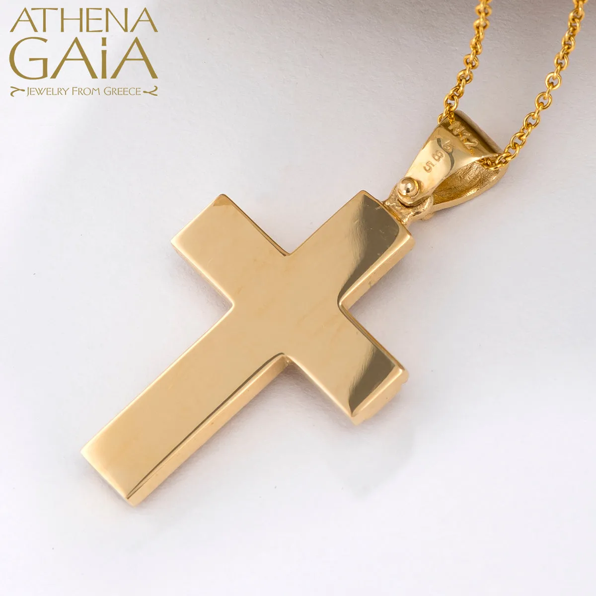 14k Gold Rope Border Byzantine Cross