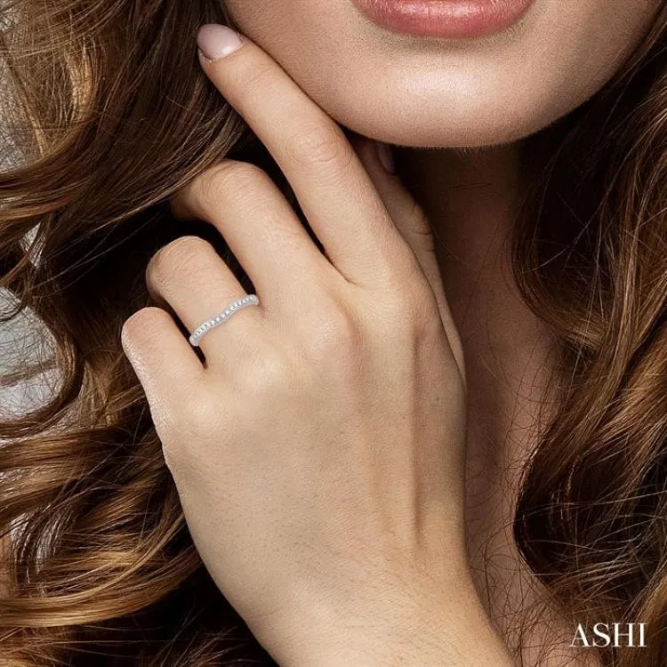 1/5 Ctw Round Cut Diamond Matching Wedding Band in 14K White Gold