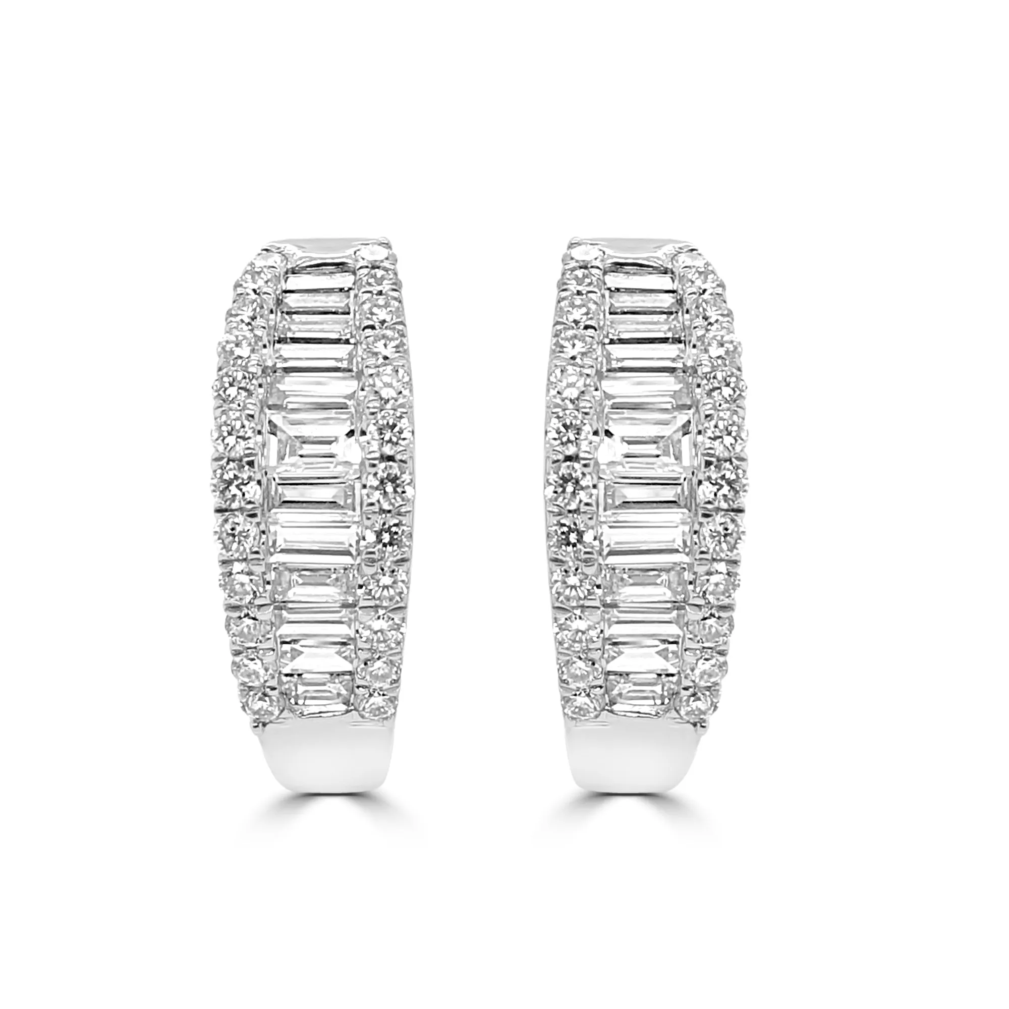18ct White Gold 0.57ct Diamond Hoop Earrings