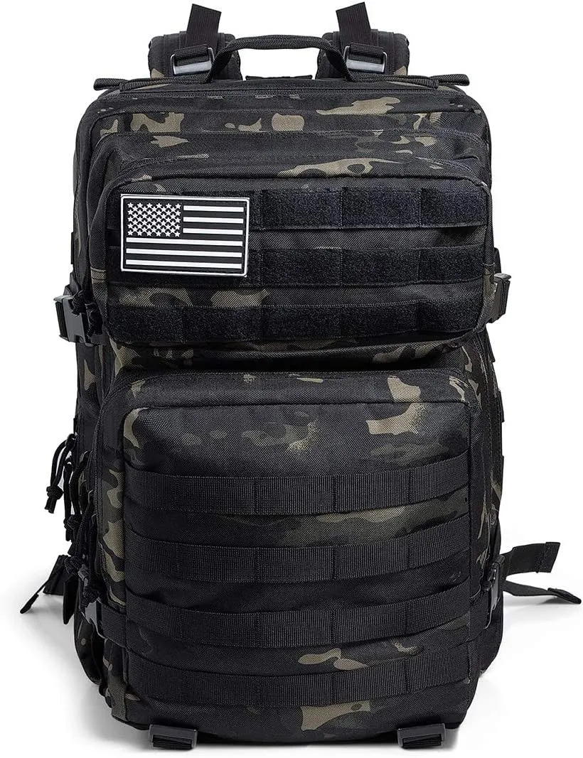 (45L) Tactical Military Backpack MOLLE System Outdoor Camping Backpack - Camouflage