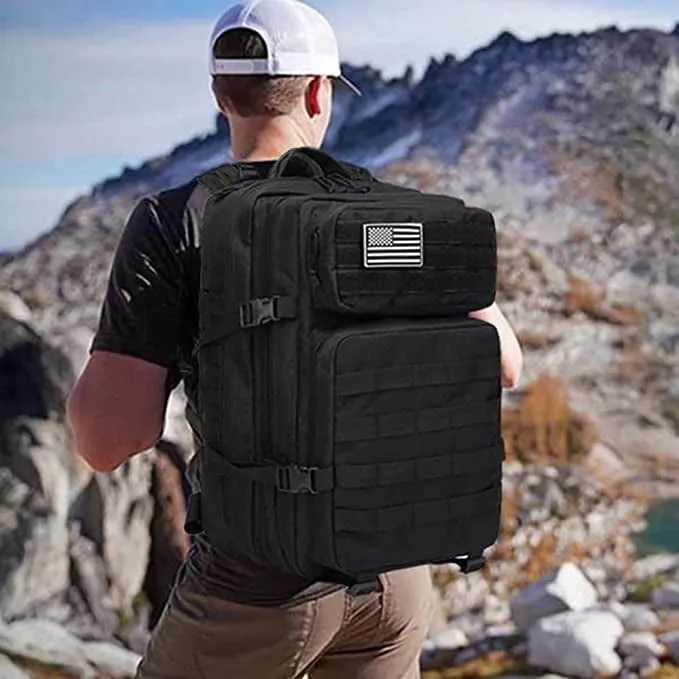 (45L) Tactical Military Backpack MOLLE System Outdoor Camping Backpack - Camouflage