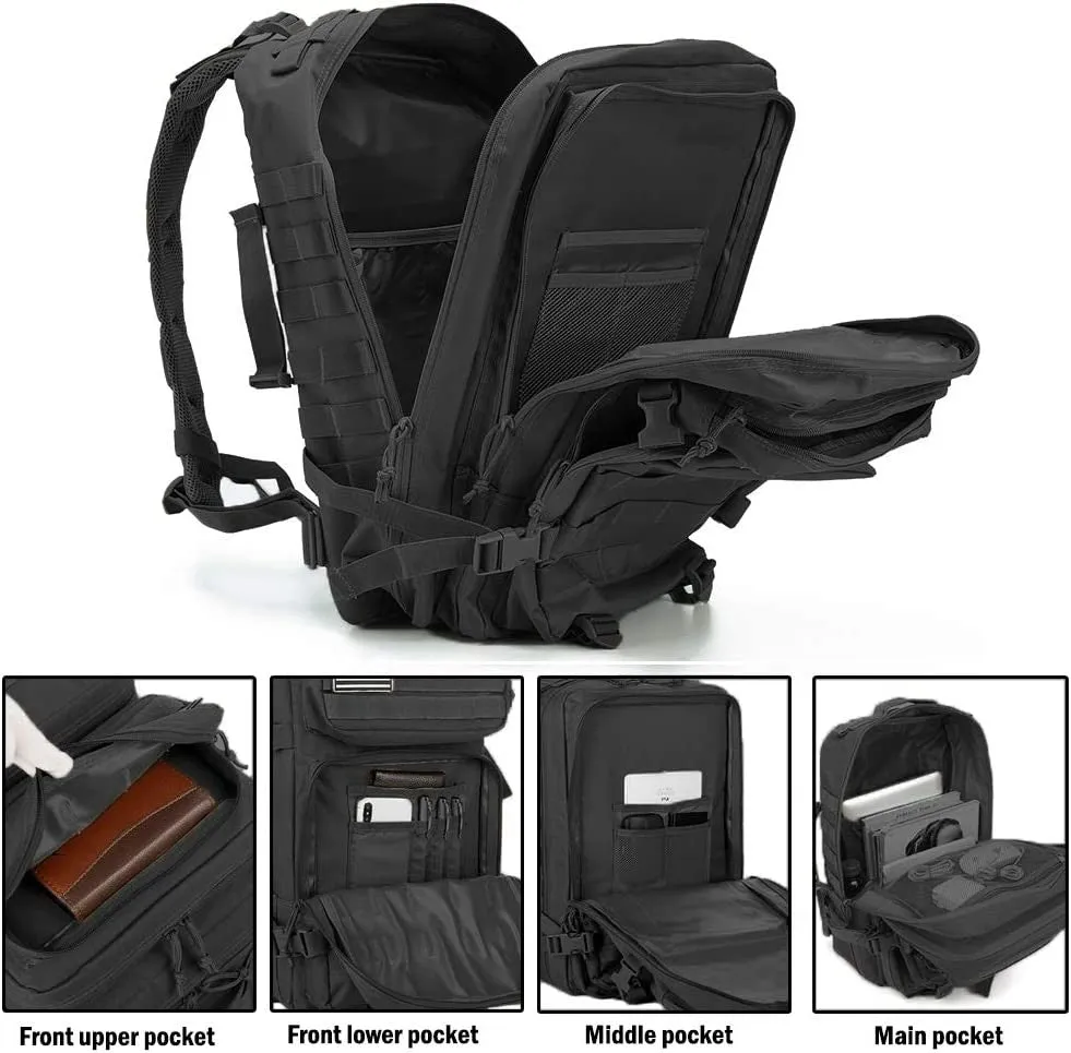 (45L) Tactical Military Backpack MOLLE System Outdoor Camping Backpack - Camouflage