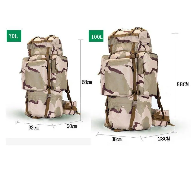70L Camping Molle Backpack Mountaineering Climbing 100L