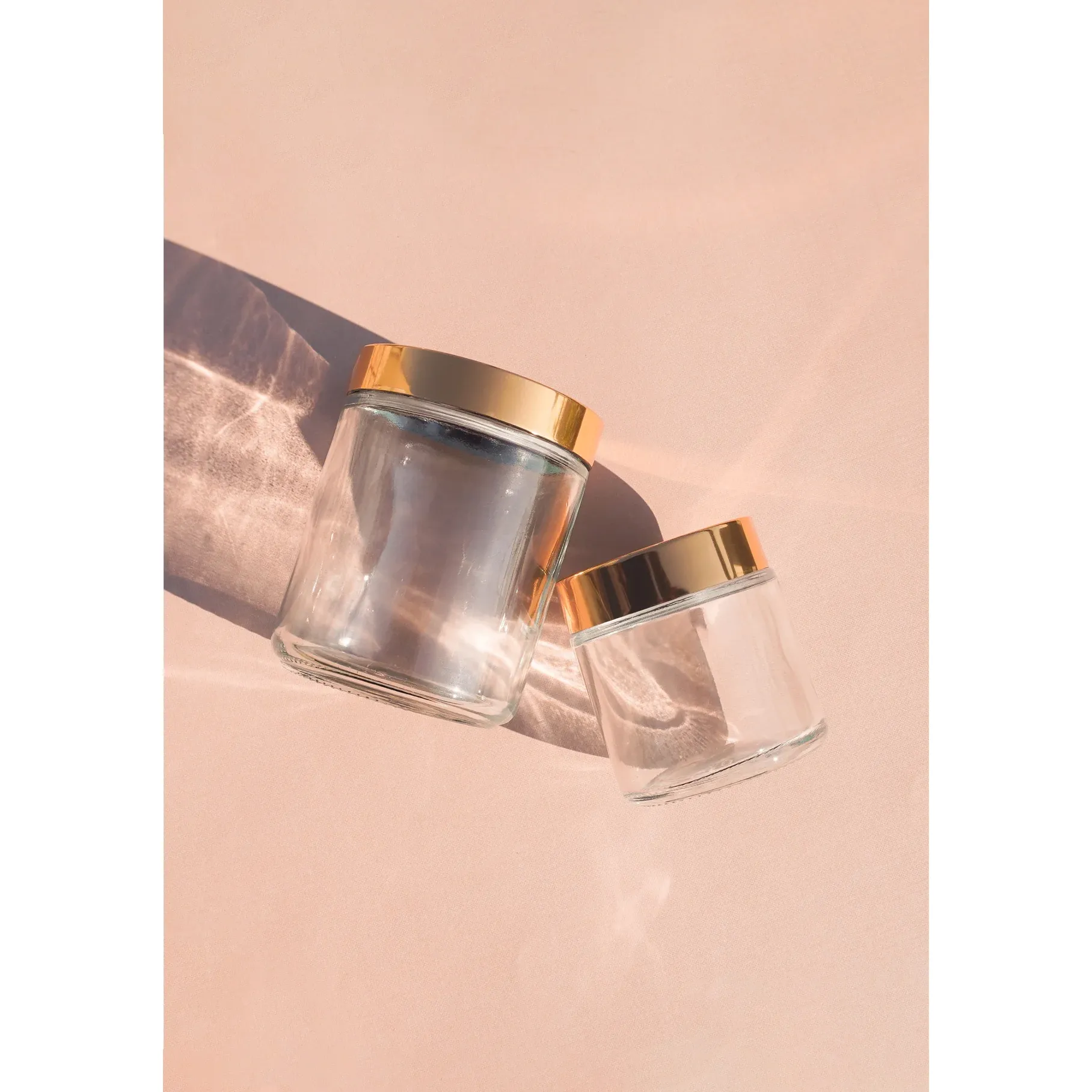 70ml Glass Cosmetic Jar Bottle with Gold Metallic Lid