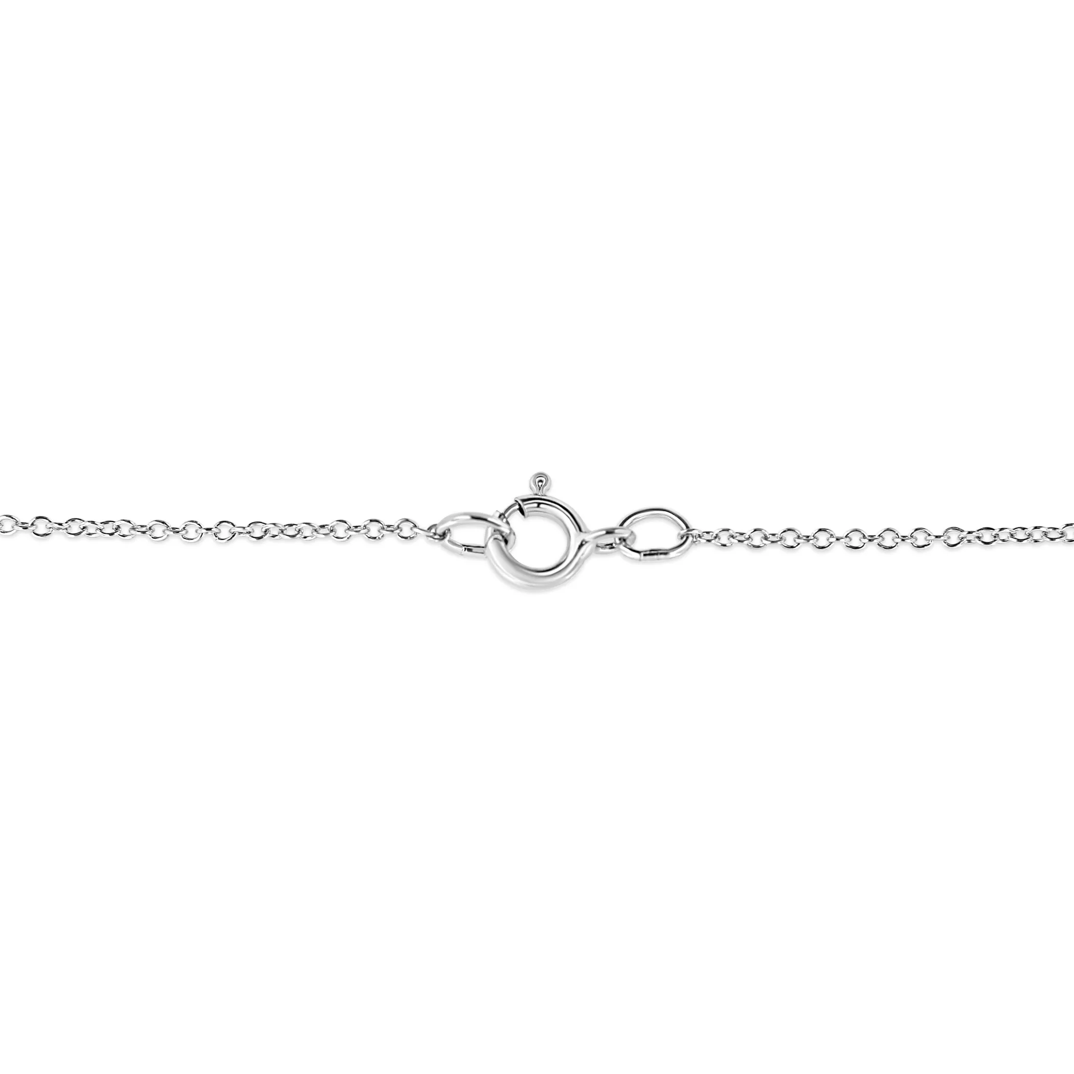 .925 Sterling Silver Pave-Set Diamond Accent Fairy Wing 18" Heart Pendant Necklace (I-J Color, I1-I2 Clarity)