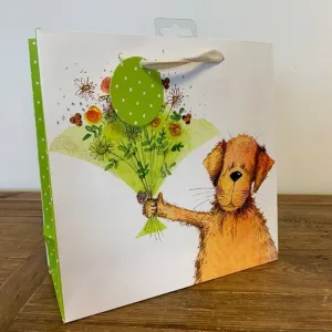 Alex Clark Green Bouquet Medium Sparkle Gift Bag