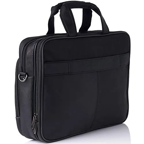 Alpine Swiss Messenger Bag Colombian Leather 15.6” Laptop Briefcase Portfolio