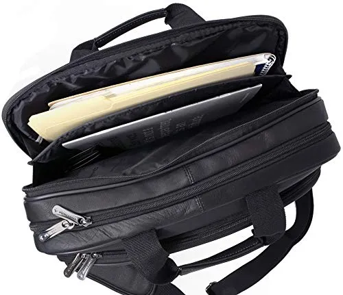 Alpine Swiss Messenger Bag Colombian Leather 15.6” Laptop Briefcase Portfolio
