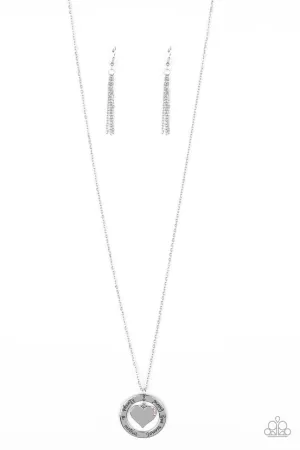 Always a Mother, Forever My Friend - Pink - Rhinestone Silver Heart Mother's Day Paparazzi Necklace