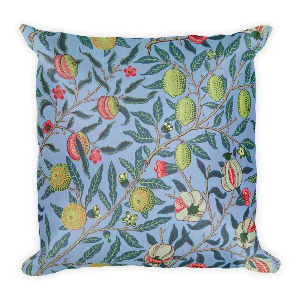 Antique Blue Floral Premium Pillow
