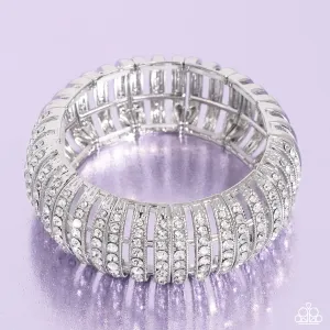 Appealing A-Lister - White - Rhinestone Paparazzi Stretchy Bracelet - 2024 Empower Me Pink Exclusive