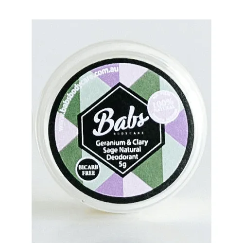Babs Bodycare Geranium & Clary Sage Bicarb Free Natural Deodorant