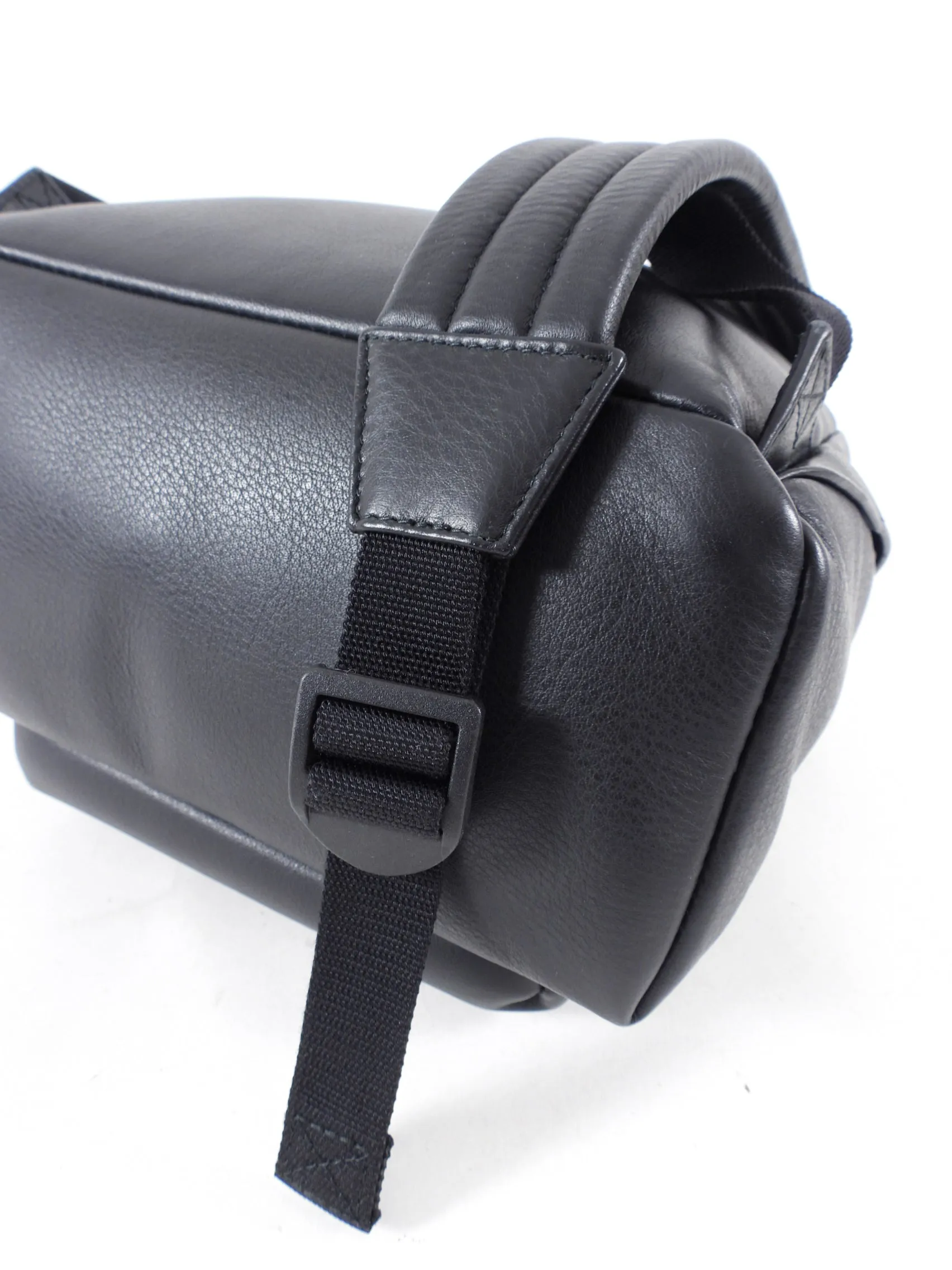 Balenciaga Everyday Black Logo Leather Small Backpack