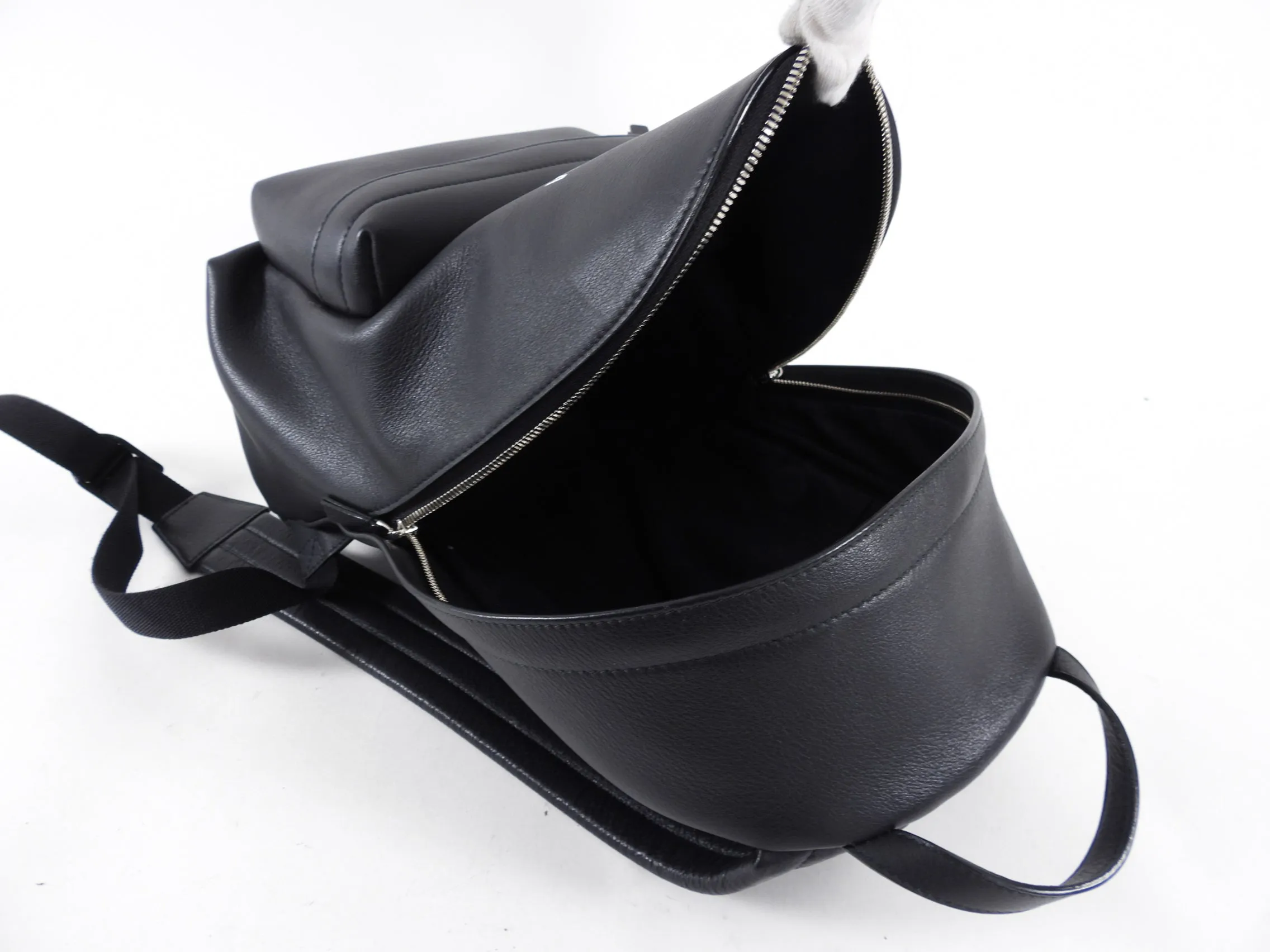 Balenciaga Everyday Black Logo Leather Small Backpack
