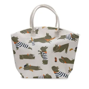 Bertrand The French Bulldog Jute Beach Bag