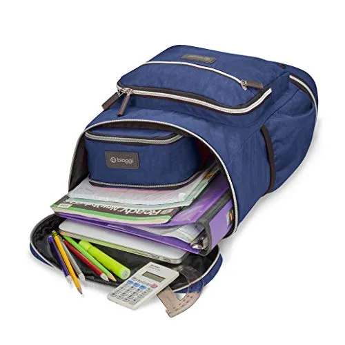 biaggi Zipsak Travel Laptop Backpack - TSA Friendly, Fits 16-inch Notebook, Perfect for Men & Women, College, Business, and Work (Navy Blue)