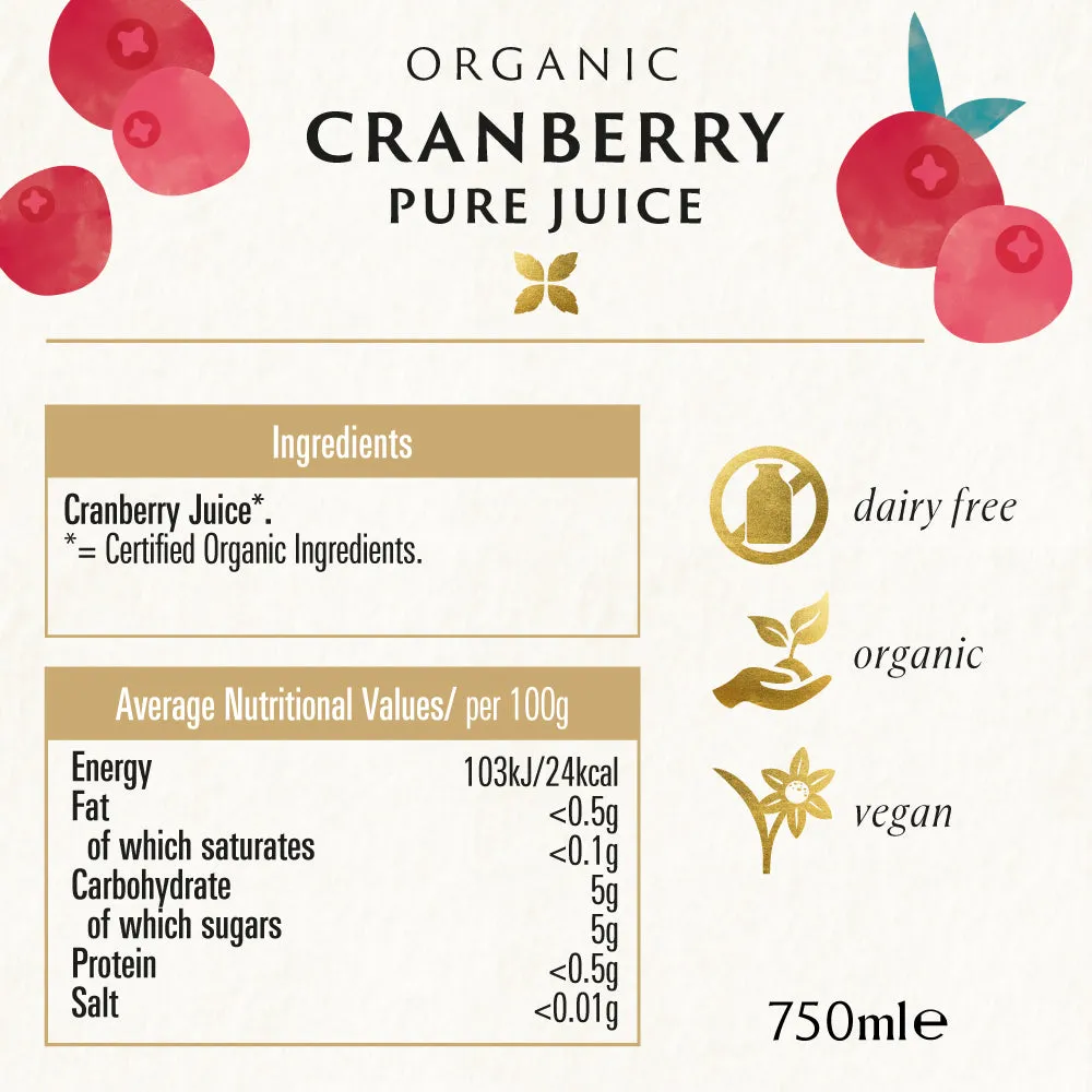 Biona Organic Cranberry Pure Juice - 6 pack