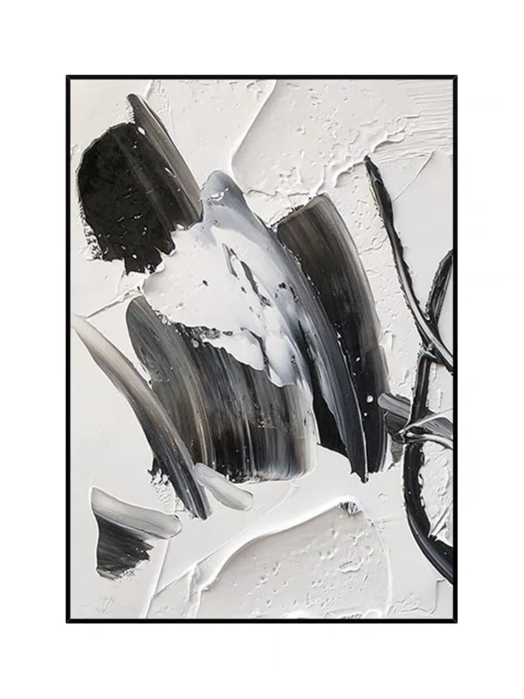 Black and White Woman Silhouette Abstract Painting