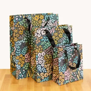 Black Floral Gift Bag