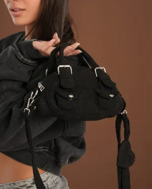 Black Mini Corduroy Bag
