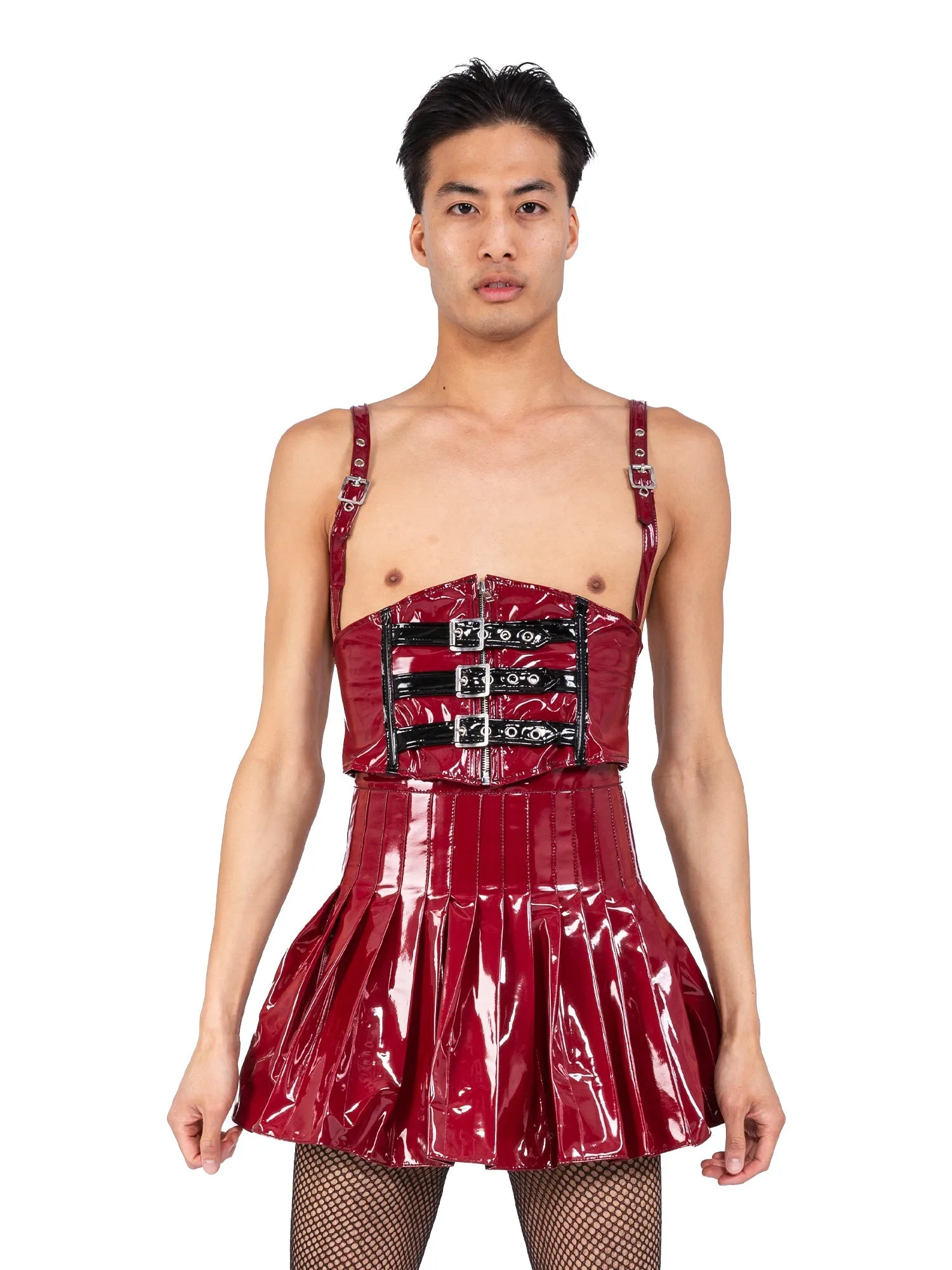 Black PVC Waspie with Braces