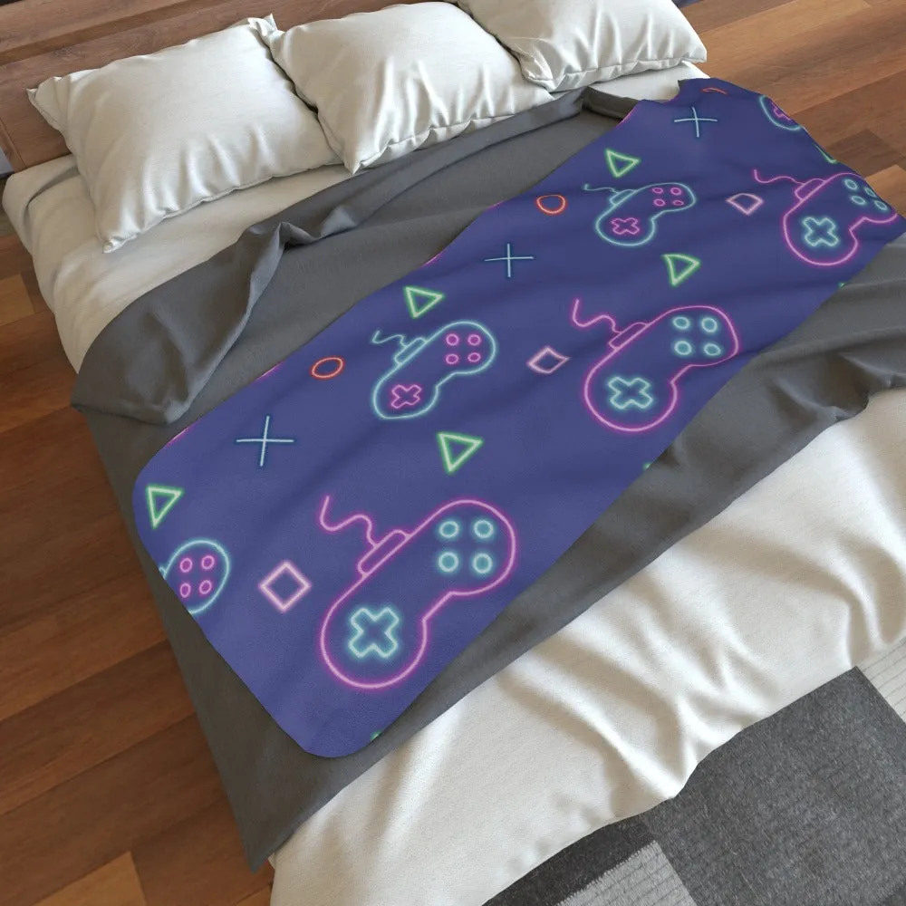 Blanket Scarf - Gaming Neon Light Purple
