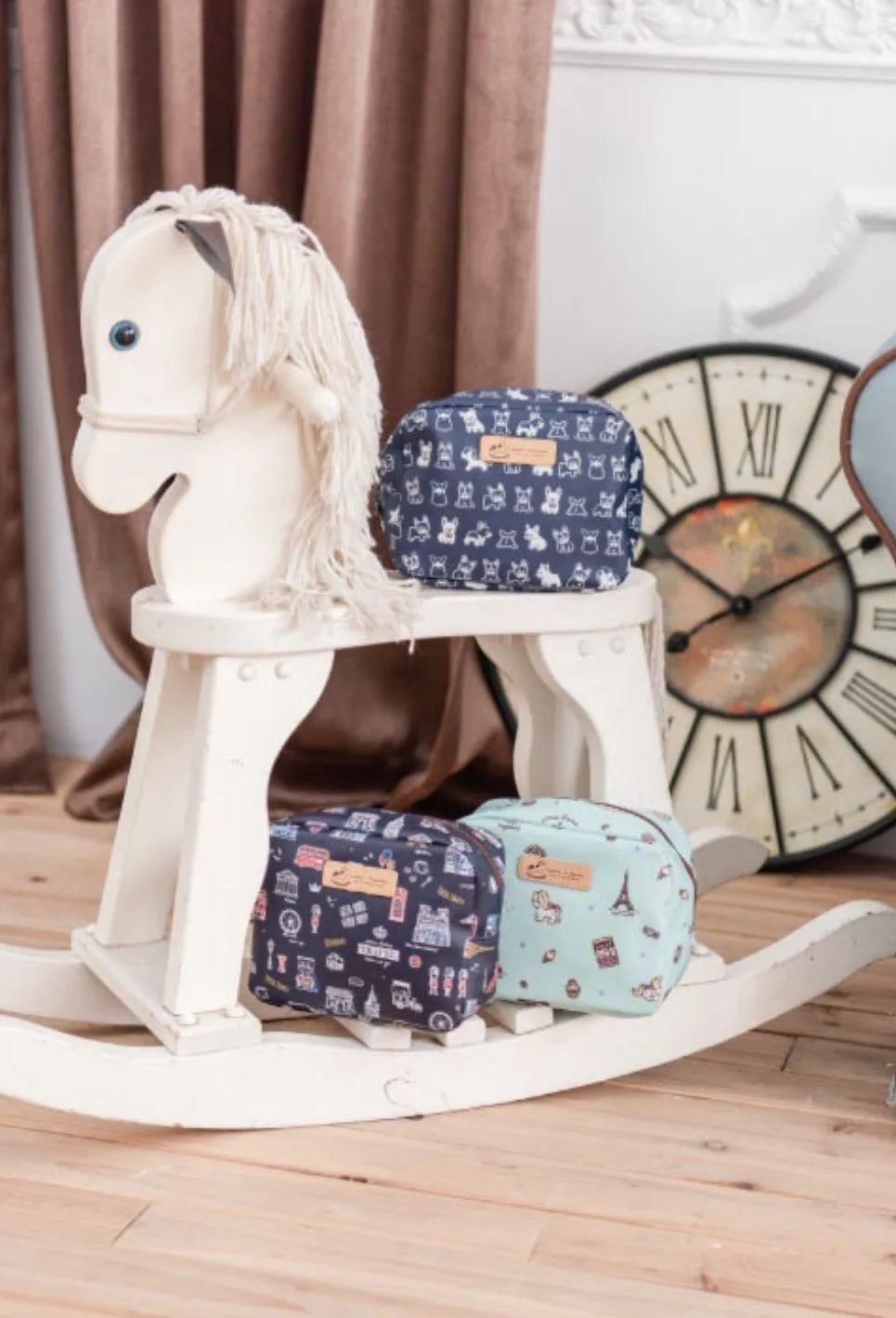 Blue Cat Yoga Cube Cosmetic Bag