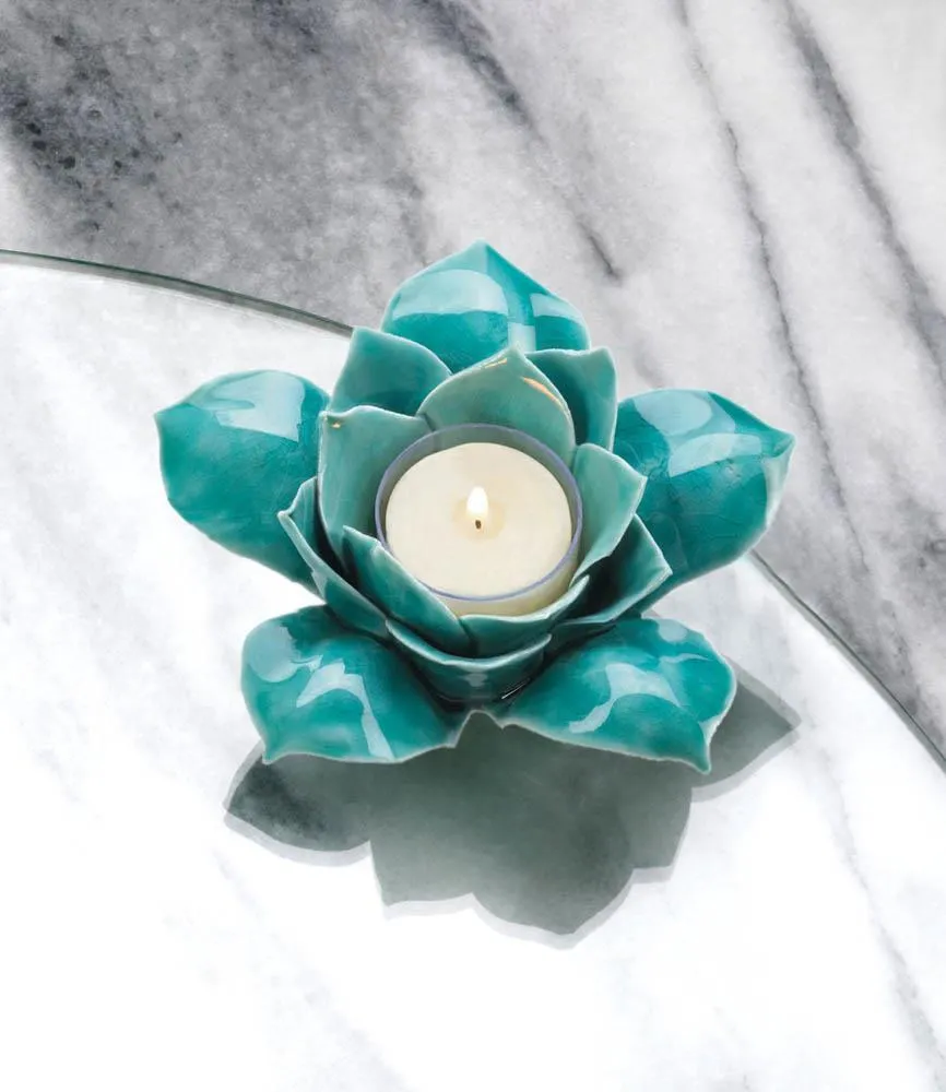 Blue Lotus Tealight Candle Holder