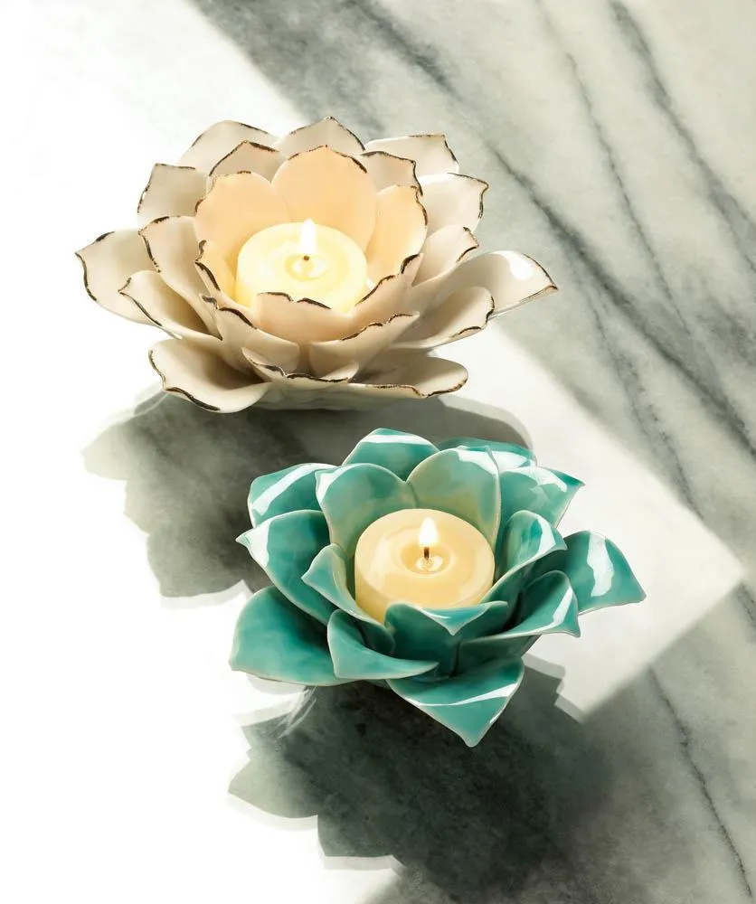 Blue Lotus Tealight Candle Holder