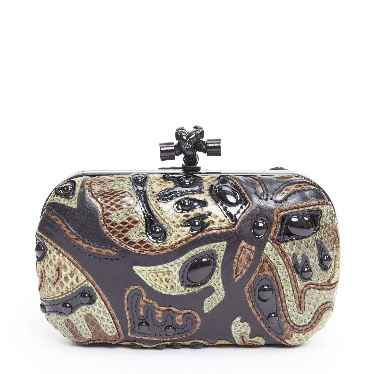 BOTTEGA VENETA Knot Limited Edition scaled leather applique bead box clutch