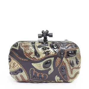 BOTTEGA VENETA Knot Limited Edition scaled leather applique bead box clutch