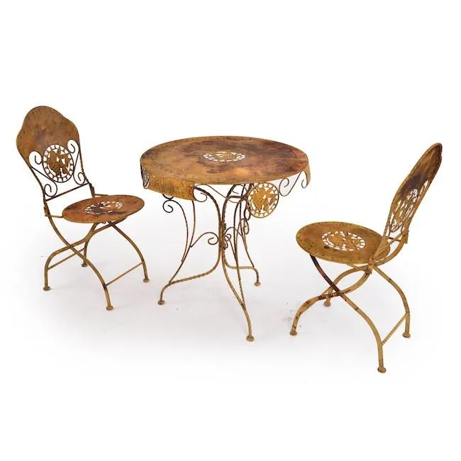 Brass Rustic Outdoor Cafe Table