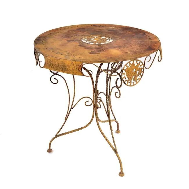 Brass Rustic Outdoor Cafe Table