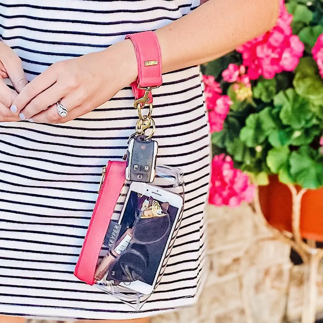 Bright Pink Vegan Leather 2-PIECE WRISTLET SET