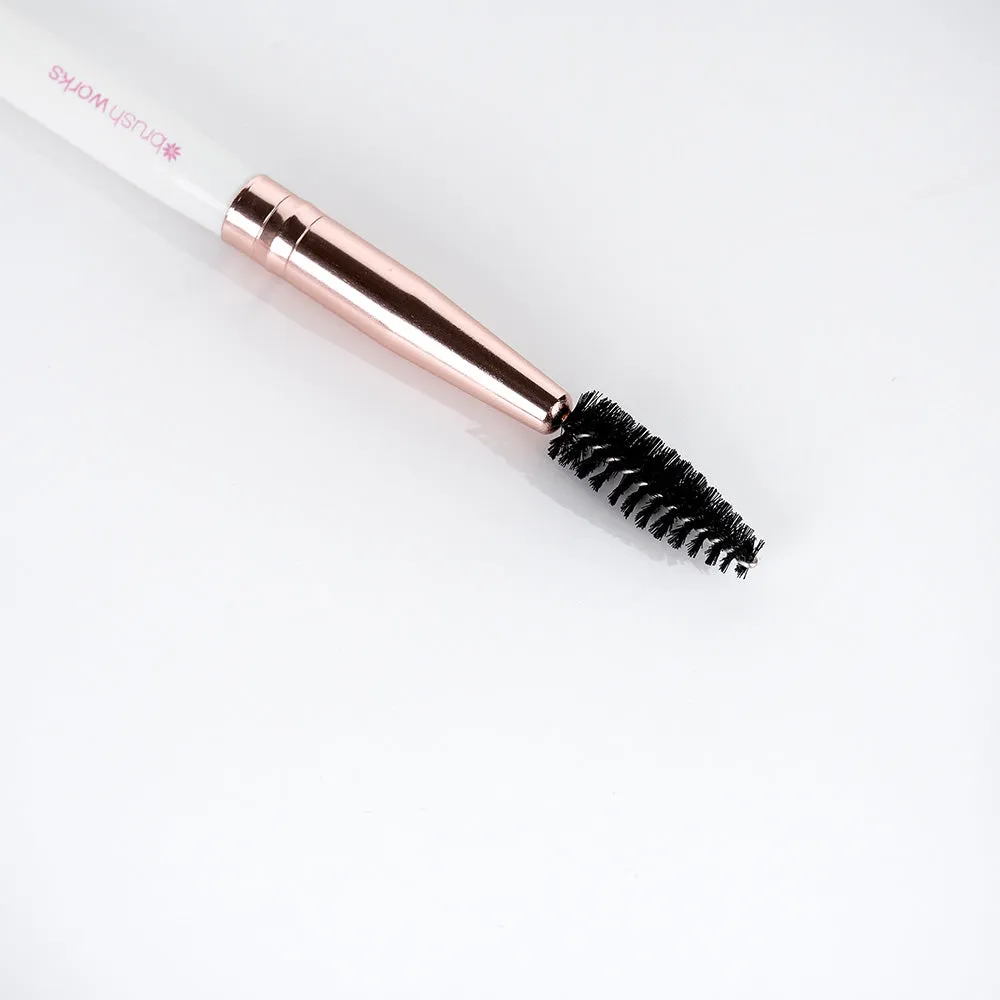 Brushworks White & Gold Brow Duo Brush