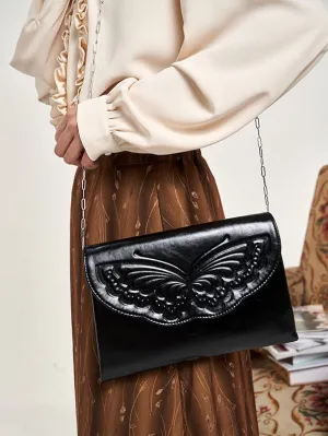 Butterfly Embossed Chain Bag
