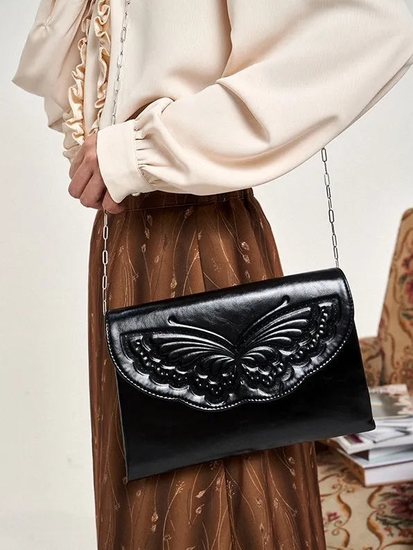 Butterfly Embossed Chain Bag