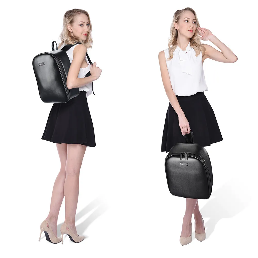 Byootique Essential Black PU Makeup Backpack Travel Cosmetic Case Storage