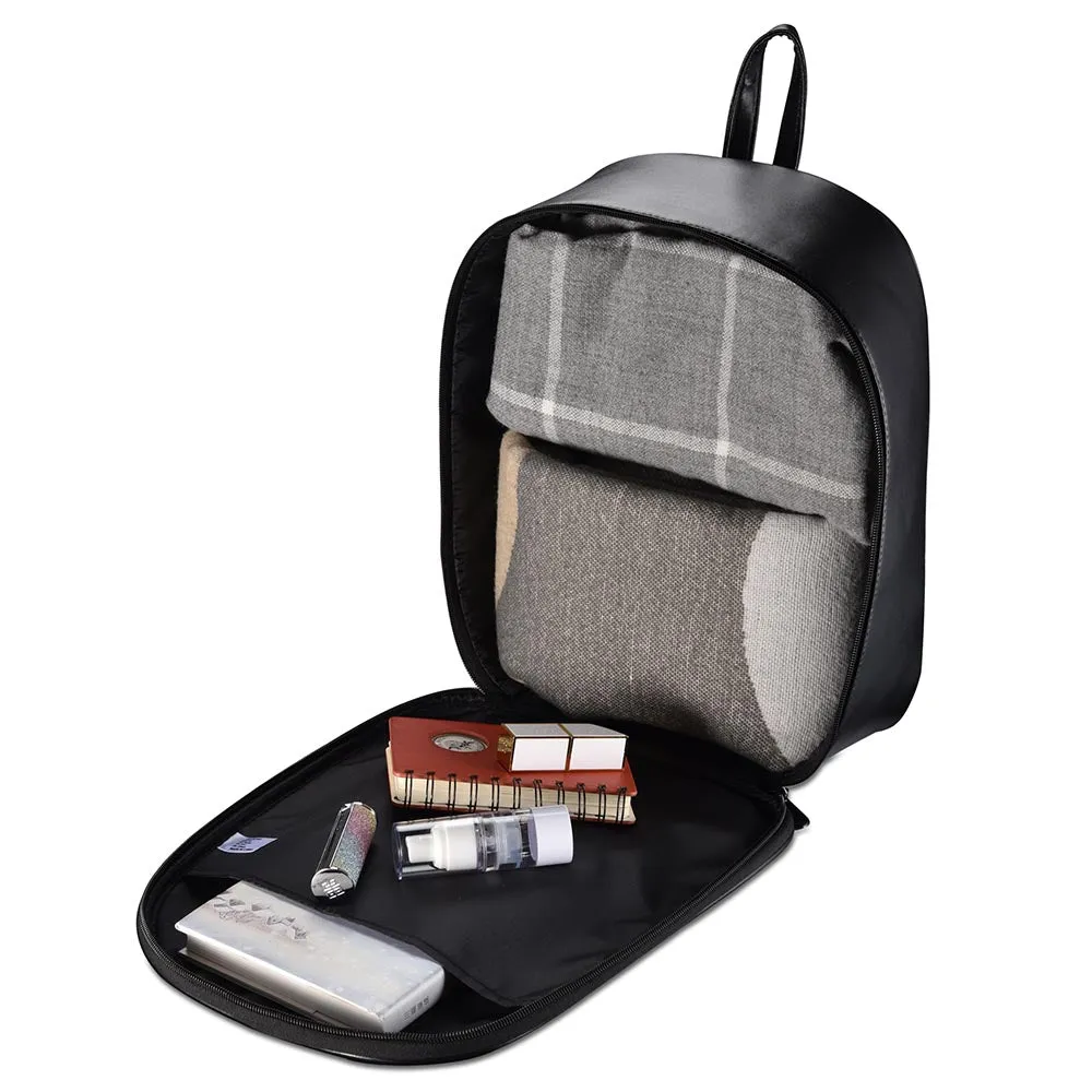 Byootique Essential Black PU Makeup Backpack Travel Cosmetic Case Storage