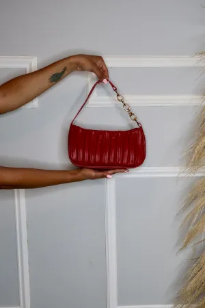 Camila Pleated Handbag- Red
