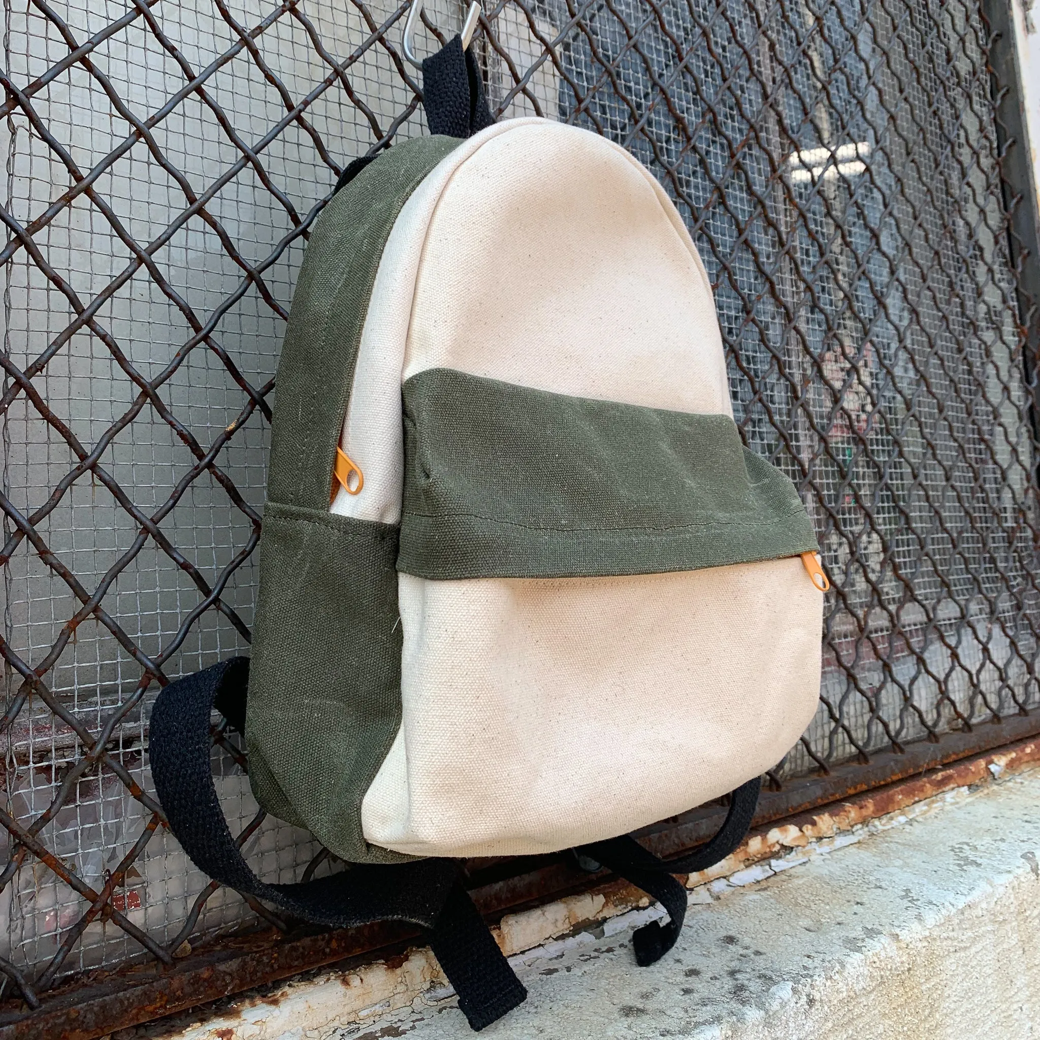 Canvas Mini Backpack-Waxed