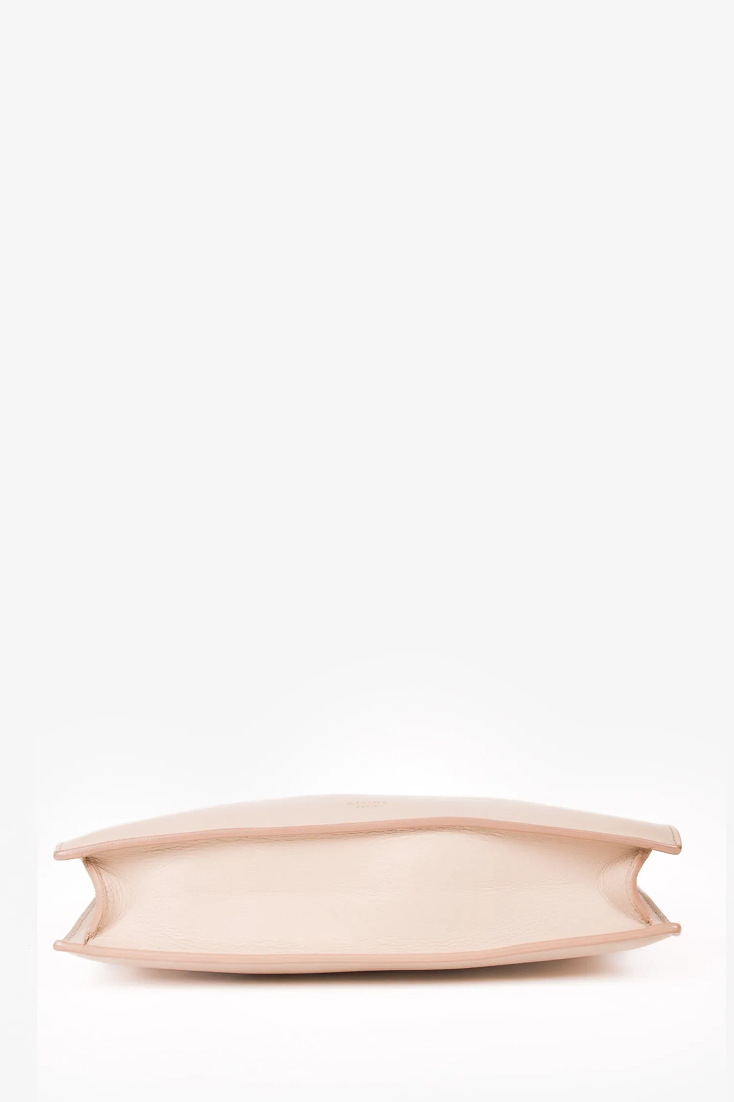 Celine 2018 Beige Leather Mini Clasp Crossbody
