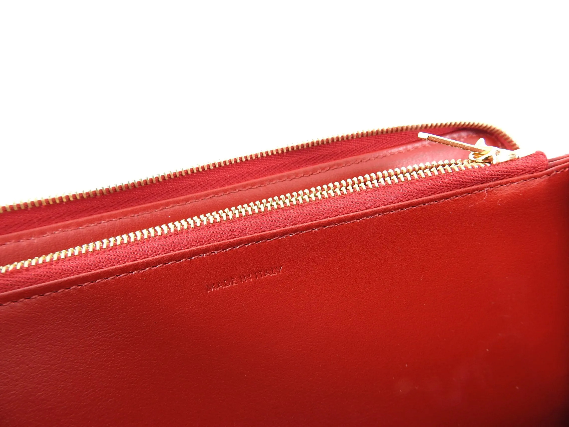 Celine 2019 Red Leather Continental Zip Wallet