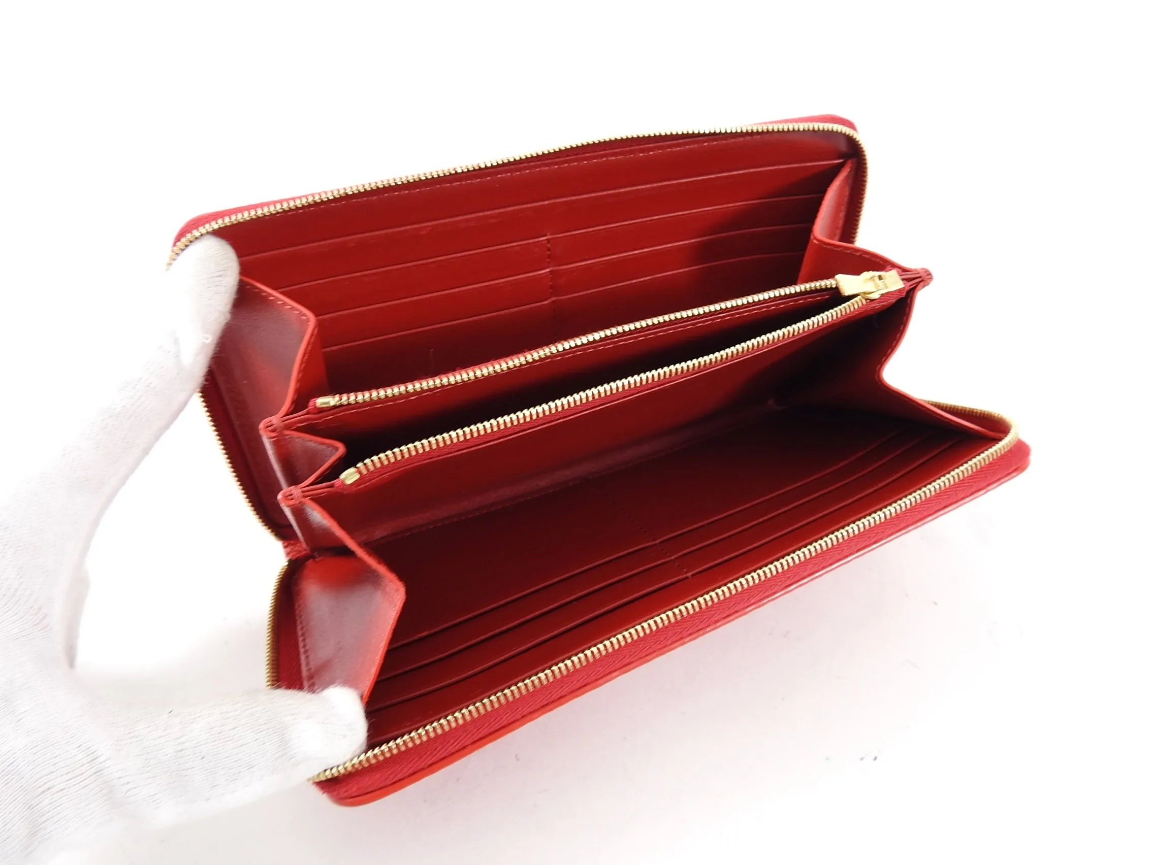 Celine 2019 Red Leather Continental Zip Wallet