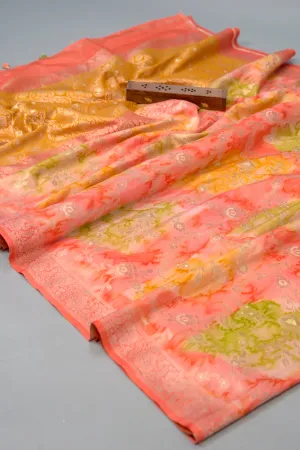Chanderi Silk Saree Orange