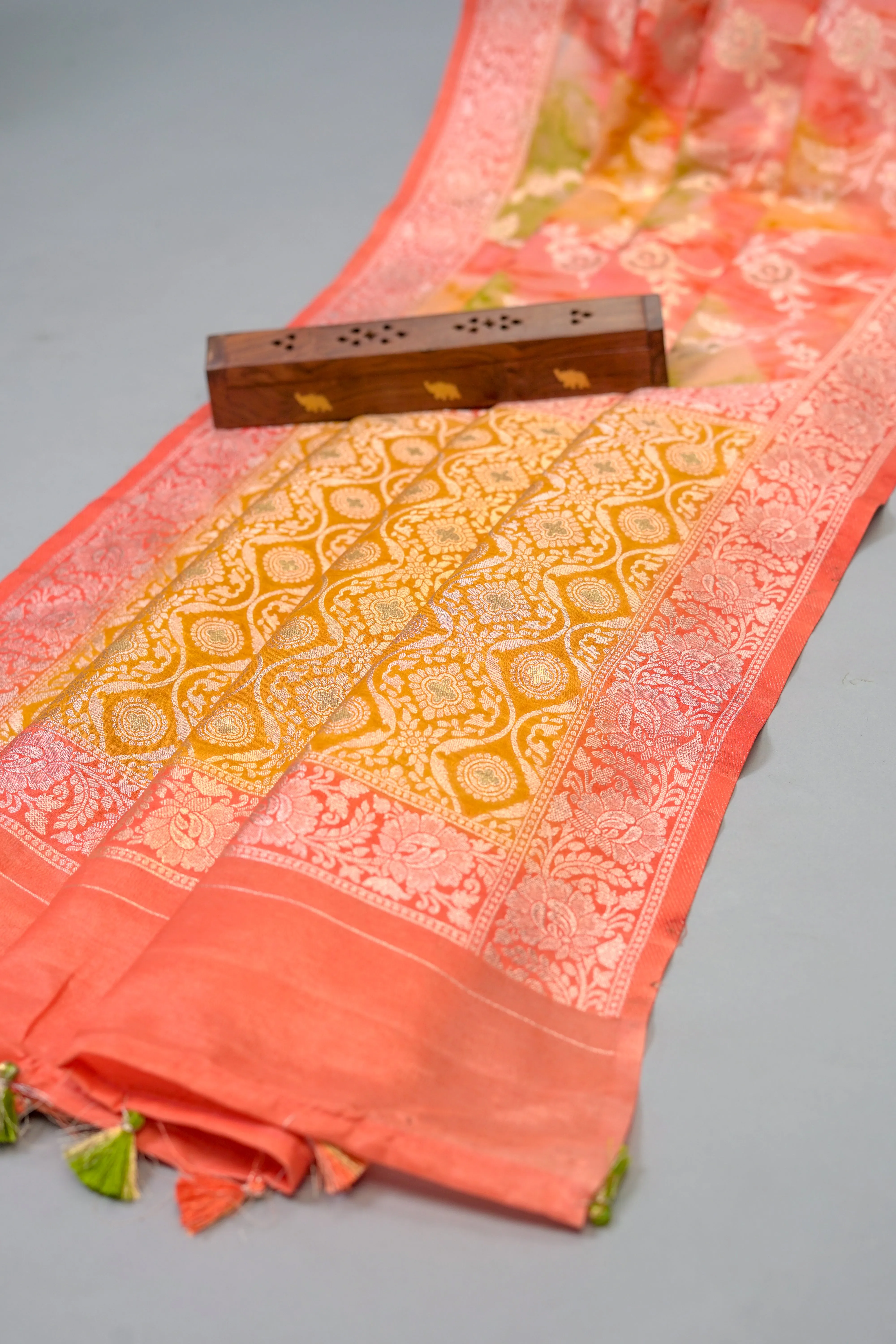 Chanderi Silk Saree Orange