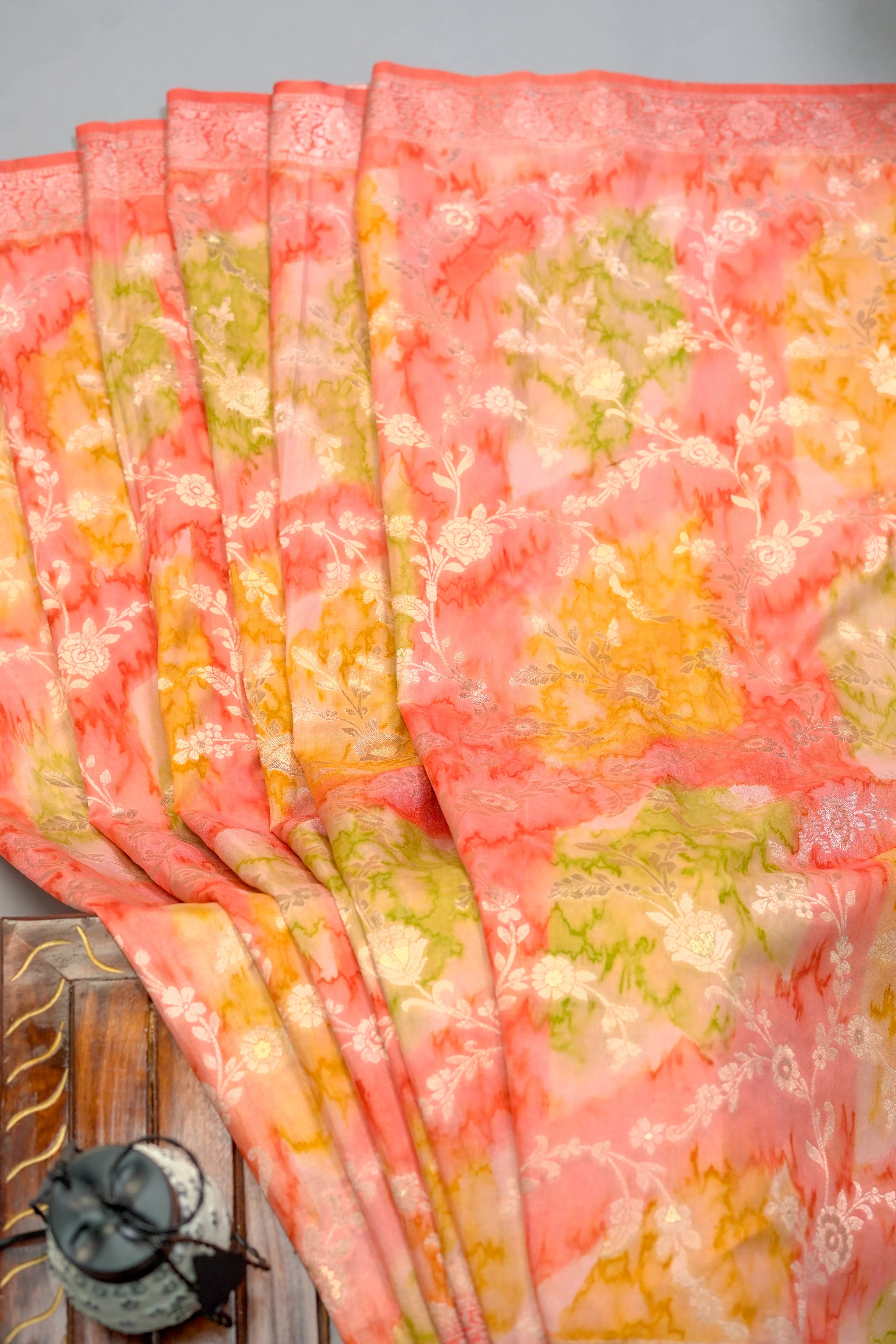 Chanderi Silk Saree Orange