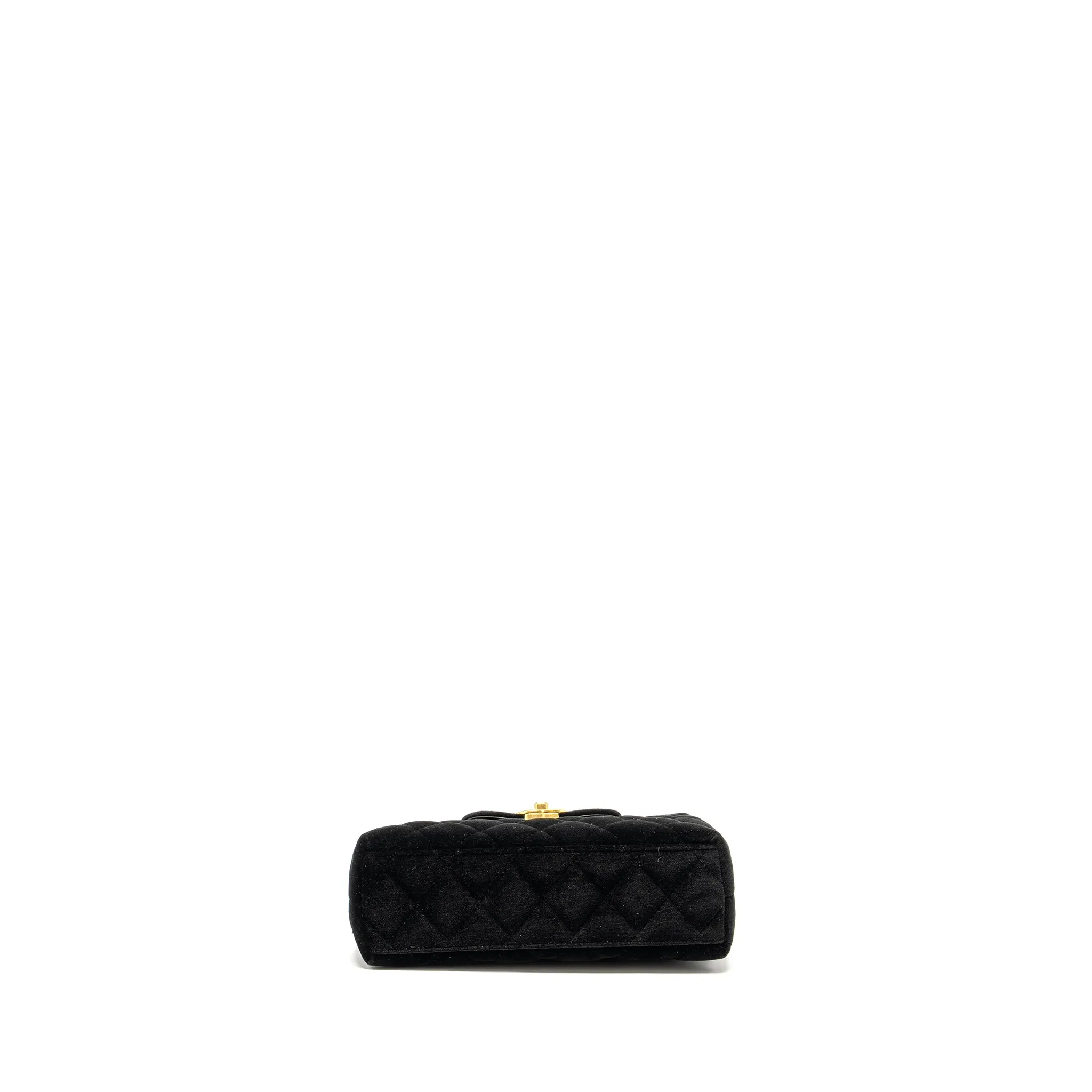 Chanel 24a Mini Shopping Tote/Mini Kelly Velvet Black GHW (microchip)